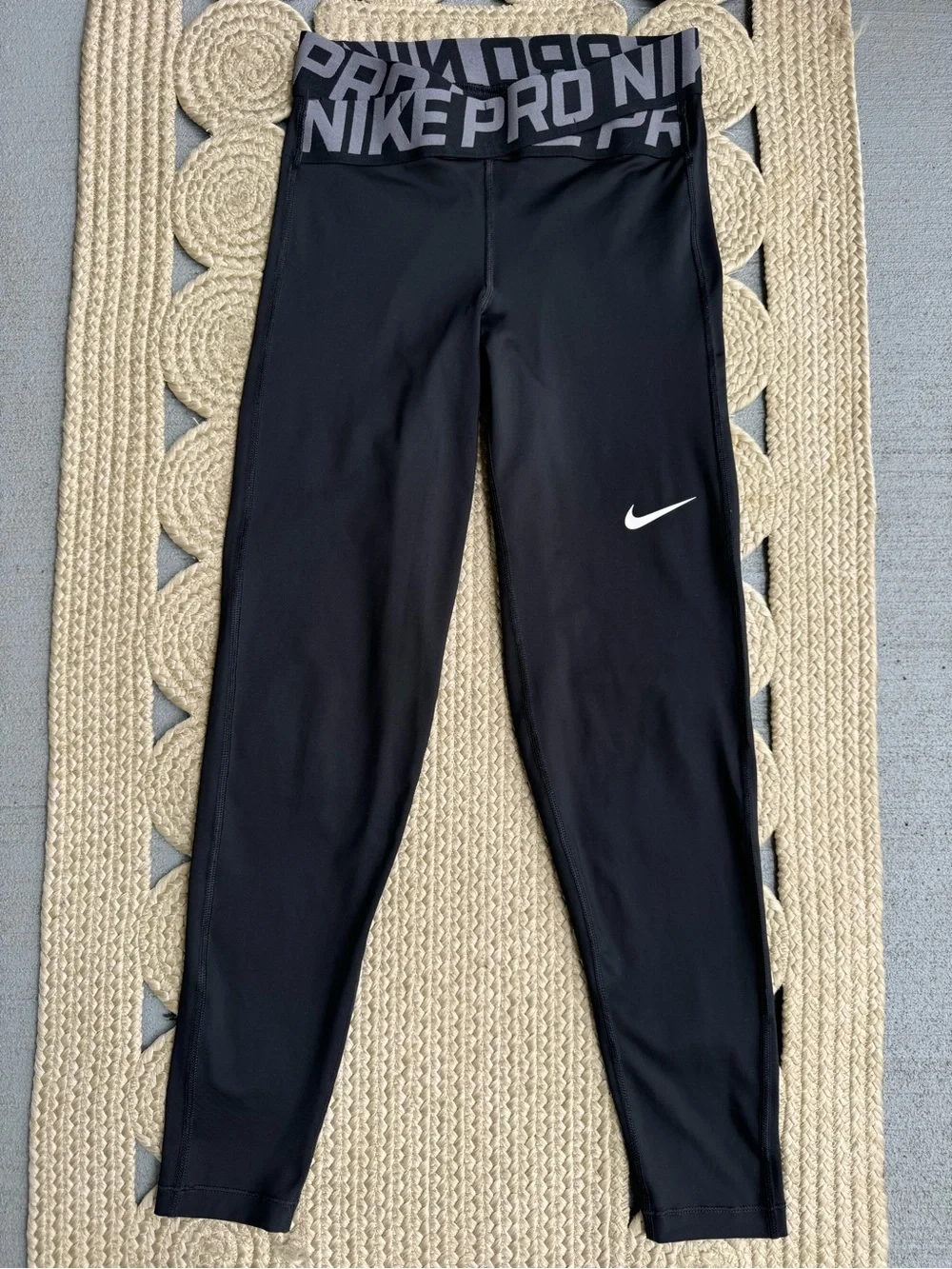 Nike Pro Black Dri-Fit Leggings Wide Waistband Size S